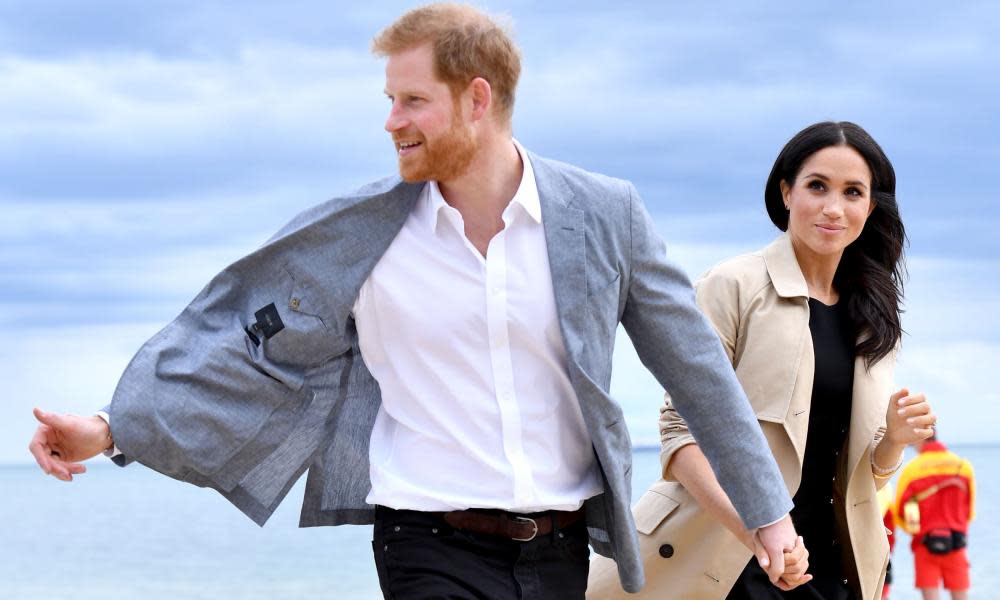 Prince Harry and Meghan at South Melbourne beach