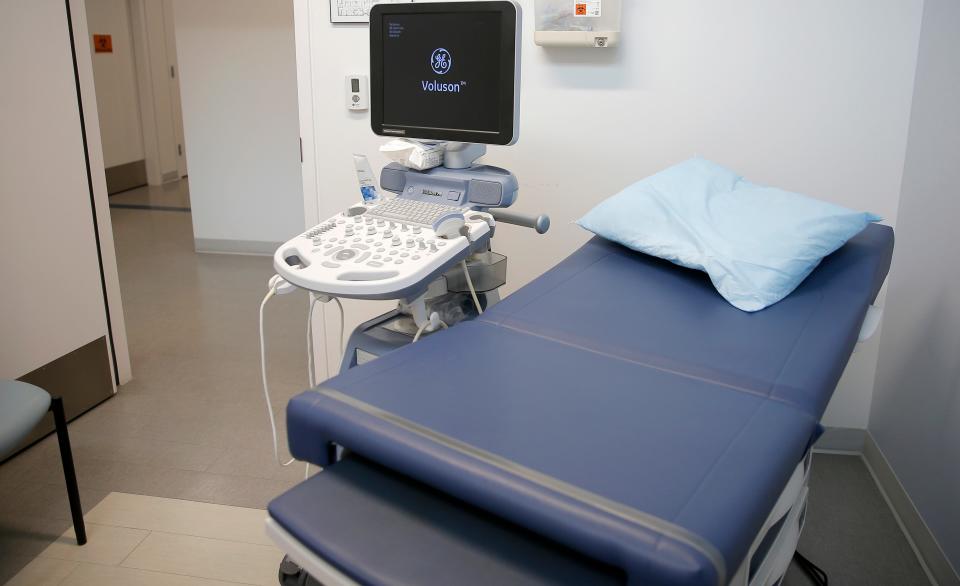 A ultrasound room inside a Planned Parenthood clinic in Tulsa, Okla., Friday, April 22, 2022. 