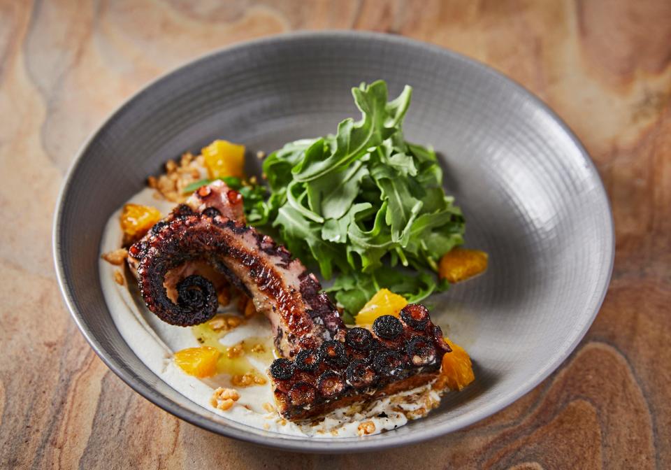 Grilled octopus is an appetizer on Cafe Boulud's three-course dinner menu.