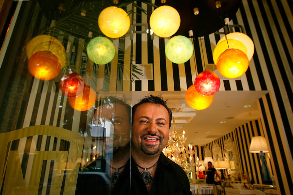 Napoleon Perdis in the VIP room of his Hollywood location on Hollywood Blvd. which he designed himself. (Photo: Getty)