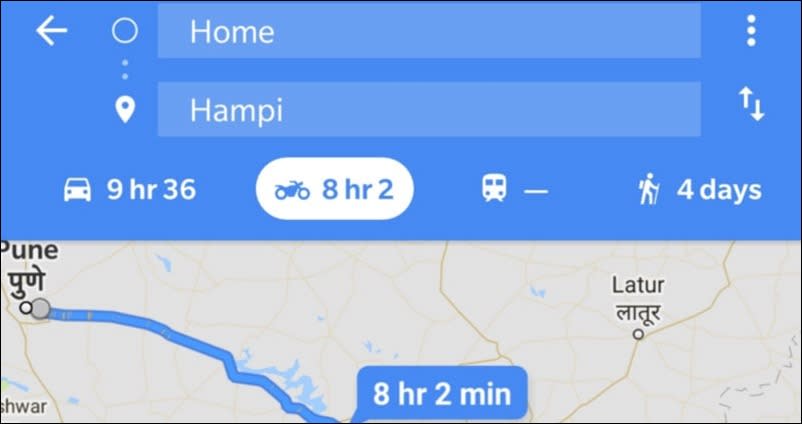 印度版 Google Maps 有機車？ 疑似開發中功能誤洩漏