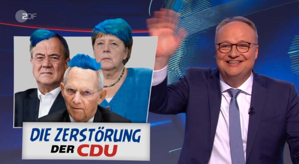 Wer ist schuld am Zerbröckeln der CDU? Die gesamte Partei, findet Oliver Welke. (Bild: ZDF)