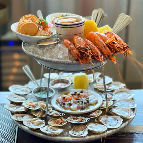 <p>Courtesy of Found Oyster</p> A decked out seafood tower from Found Oyster