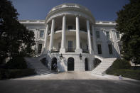 <p>The newly renovated staircases leading to the South Portico porch of the White House in Washington, Tuesday, Aug. 22, 2017, are seen during a media tour. (Photo: Carolyn Kaster/AP) </p>