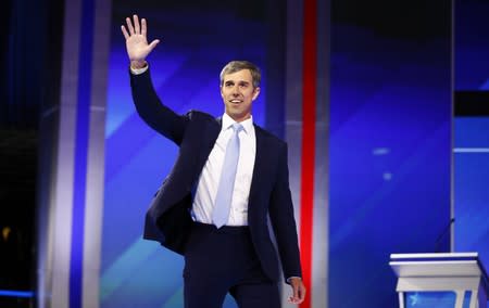 Former Rep. Beto O'Rourke takes the stage for the start of the 2020 Democratic U.S. presidential debate in Houston