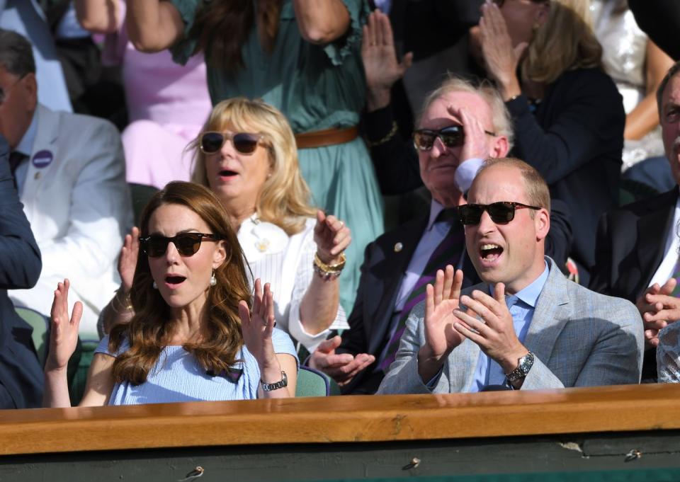 The Cambridges reacting at Wimbledon