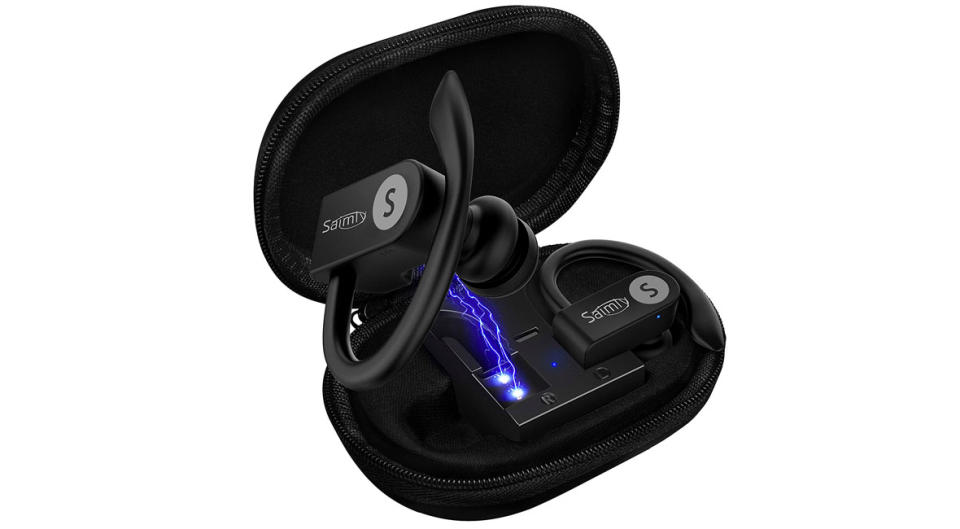 Upgrade Bluetooth Earbuds 5.0 Bluetooth Headphones with Charging Case (Photo: Amazon)