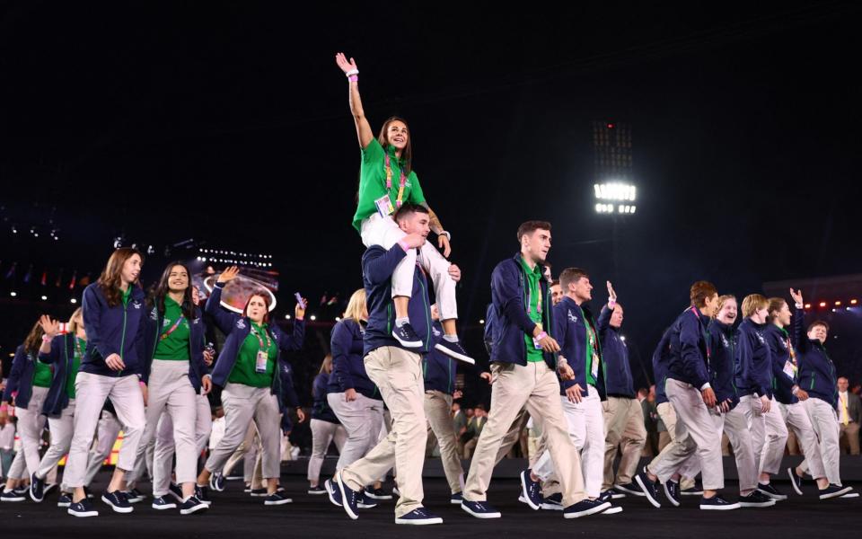 General view of the Northern Ireland team during the athletes - Reuters