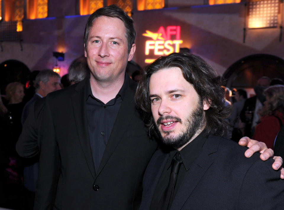 Writers Joe Cornish and Edgar Wright arrive at “The Adventures of Tintin: The Secret of The Unicorn” Closing Night Gala after party during AFI FEST 2011. (Photo by Alberto E. Rodriguez/Getty Images for AFI)
