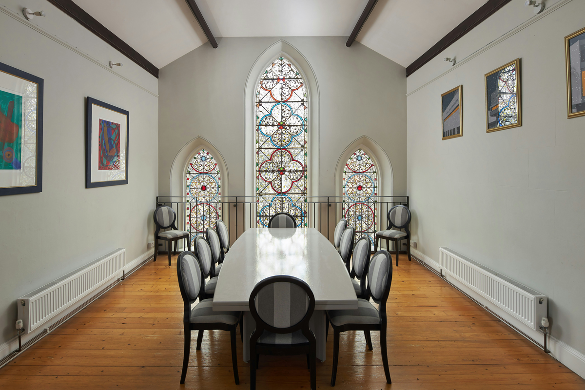 This 19th-century church, complete with stained glass windows, sleeps 14 (Coolstays)