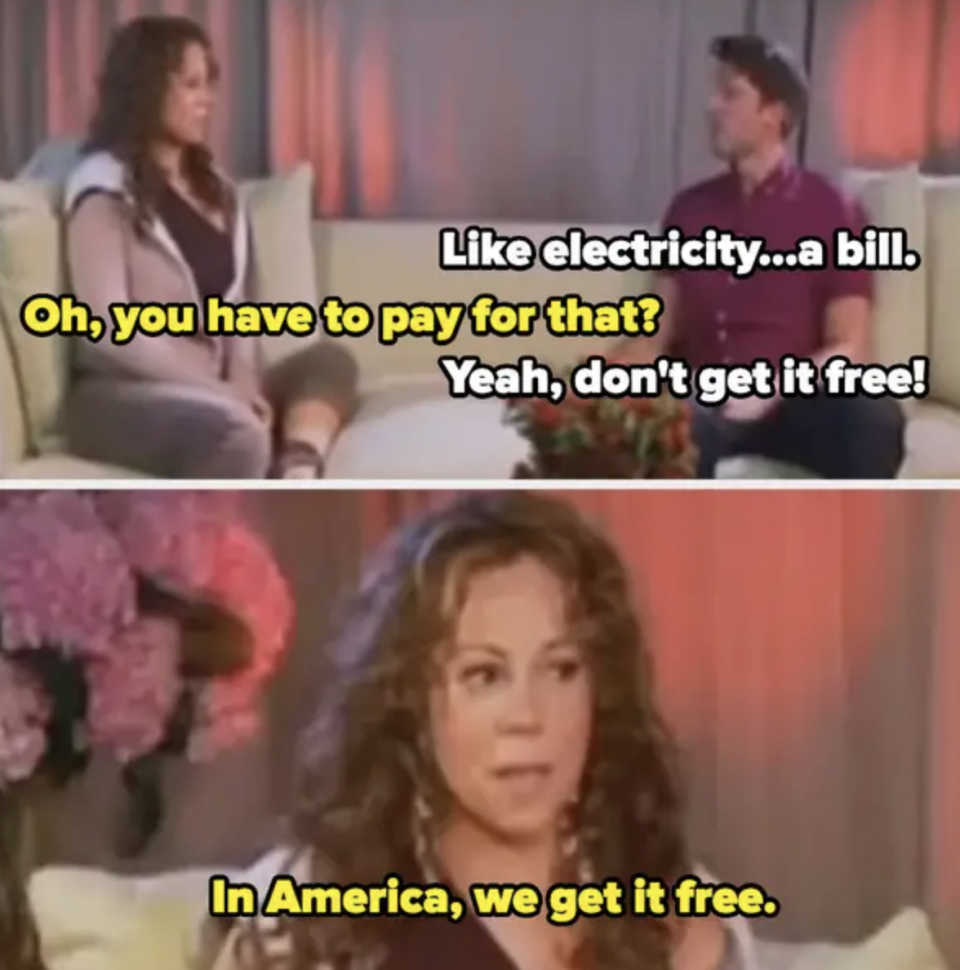 mariah saying that in america we get electricity for free