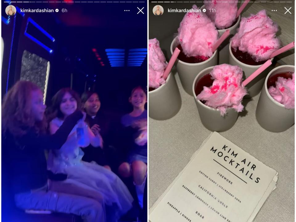 Kim Kardashian shows off private jet and party bus to Katy Perry concert on Instagram story