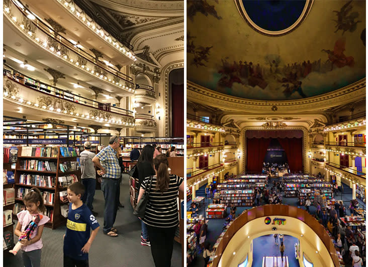 There are books for everyone, young and old alike (left). No other bookstore quite conjures such a vision of heaven and earth.