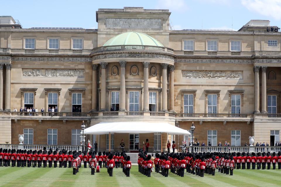 President Trump and Prince Charles inspected the guardsmen during the official welcome ceremony at Buckingham Palace.