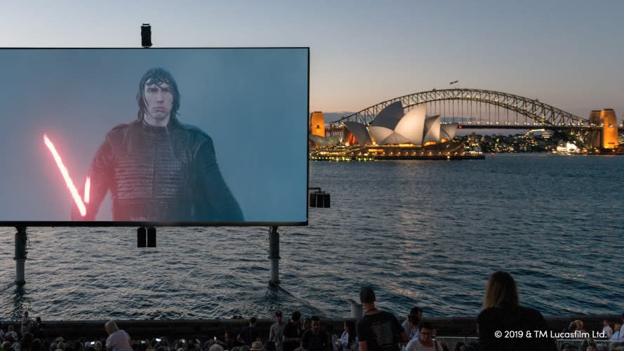 Star Wars: The Rise of Skywalker showing at the Westpac OpenAir cinema.