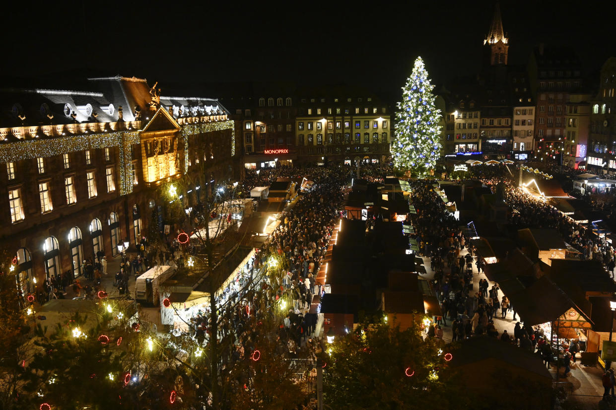 La place Kleber, à Strasbourg, en décembre 2021 (Photo by FREDERICK FLORIN / AFP)