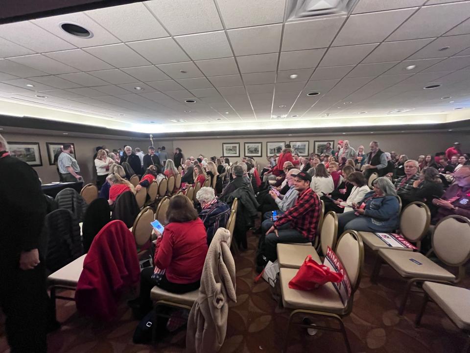 The Michigan Republican Party convention in Grand Rapids was mostly calm, with the exception of one caucus that broke out into a squabble over the district chair.