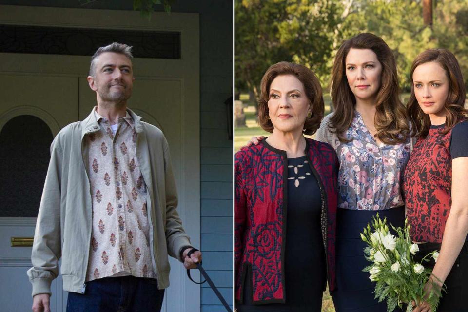 <p>Netflix</p> From left: Sean Gunn and Kelly Bishop, Lauren Graham and Alexis Bledel on 