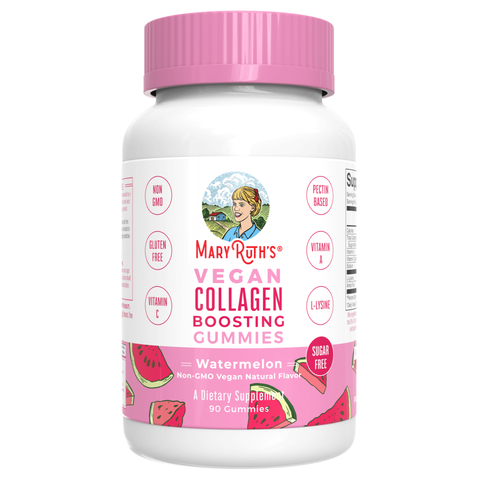 <p><a href="https://www.maryruthorganics.com/products/collagen-boosting-gummies-60-count-br-hair-skin-nail-strength-bone-strength-anti-inflammatory?variant=20020044562529&gclid=CjwKCAjw_o-HBhAsEiwANqYhp5NjN-P4-UY8okdTmF-1uLr-Pf2l-OKmUmW34LtrOWxlBbJdcwcYbxoCFRcQAvD_BwE" rel="nofollow noopener" target="_blank" data-ylk="slk:Shop Now;elm:context_link;itc:0;sec:content-canvas" class="link ">Shop Now</a></p><p>Collagen Boosting Gummies</p><p>maryruthorganics.com</p><p>$33.95</p><span class="copyright">Mary Ruth's Organics</span>