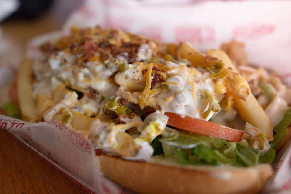 A Charleys Philly Steaks sandwich.