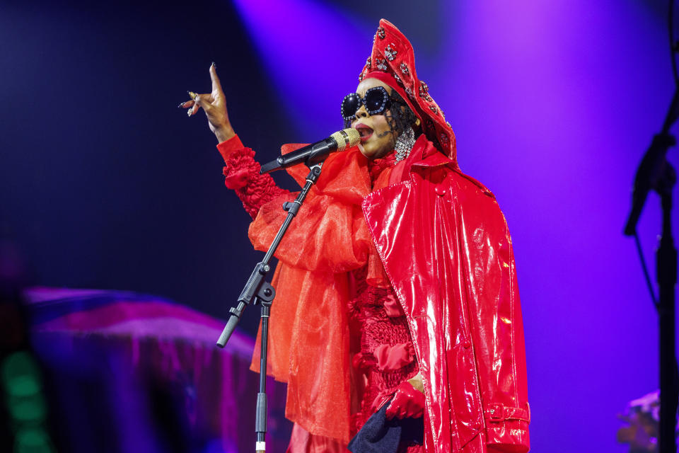 Lauryn Hill performs during "The Miseducation of Lauryn Hill" 25th anniversary tour on Sunday, Nov. 5, 2023, at the Kia Forum in Inglewood, Calif. (Photo by Willy Sanjuan/Invision/AP)