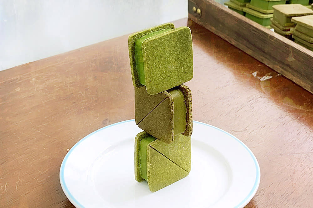 BuTian Desserts’ 'less sweet' sandwich cookies come in three flavours: matcha, 'genmaicha' and 'hojicha.' — Pictures courtesy of BuTian Desserts