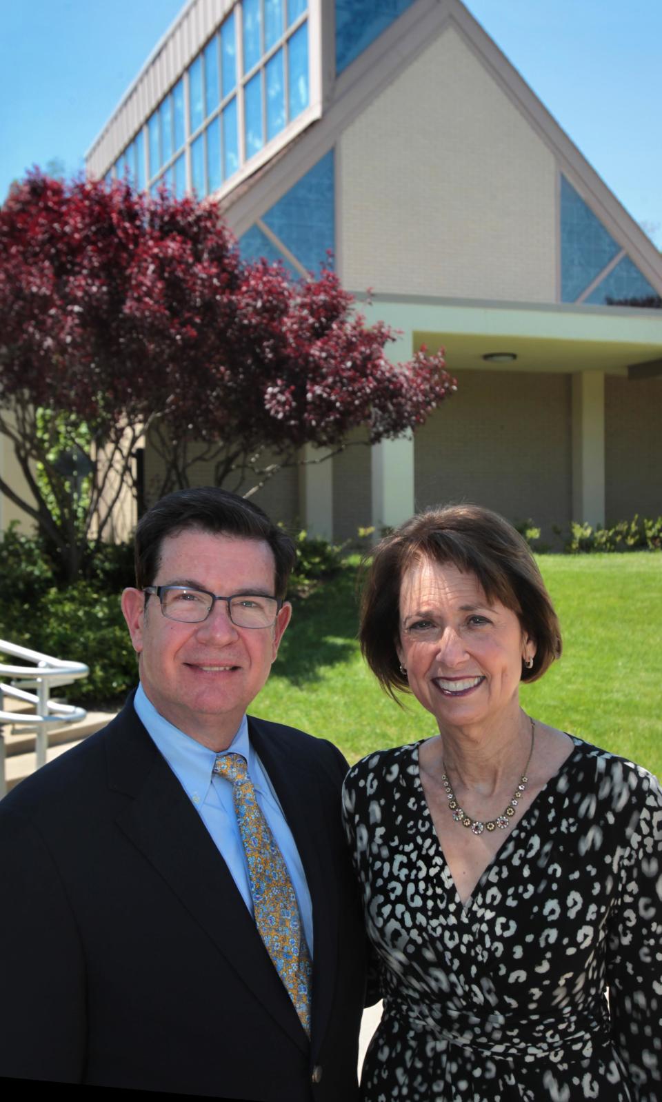 Rabbis Dennis Sasso and Sandy Eisenberg Sasso are shown on May 14, 2013, in front of Congregation Beth-El Zedeck, 600 W. 70th St. in Indianapolis.