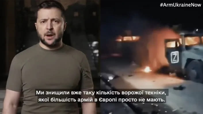 Zelensky dijo que el armamento que tiene actualmente Ucrania “no es suficiente” (ZelenskyyUa a través de Twitter).