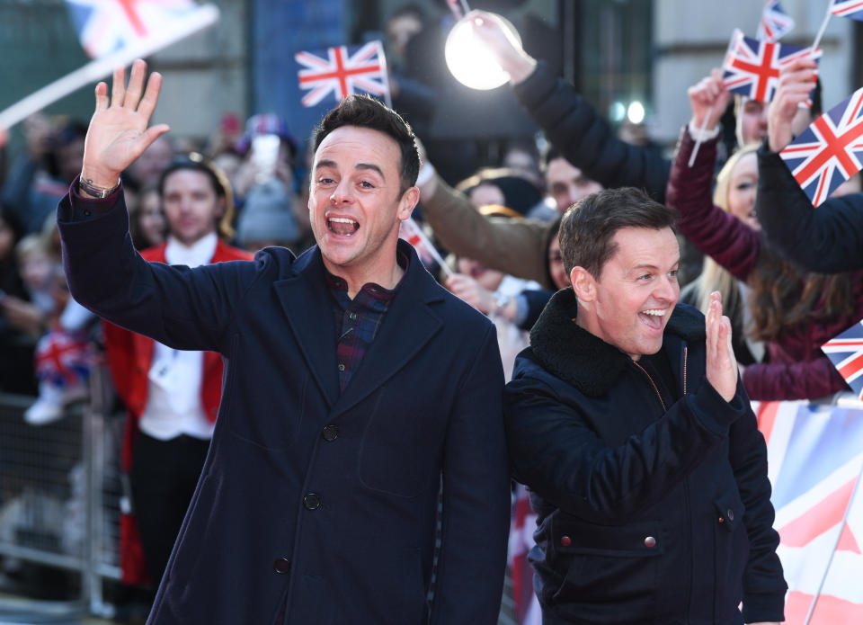 Ant McPartlin and Declan Donnelly arriving at the Britain's Got Talent photocall, London Palladium. Photo credit should read: Doug Peters/EMPICS