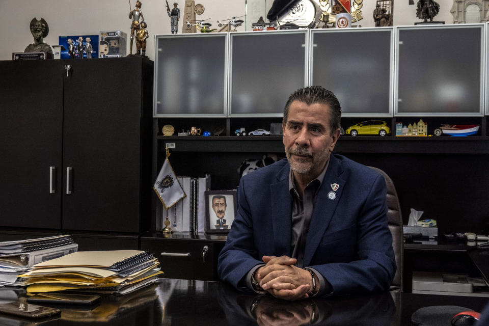 Alvar Cabeza de Vaca, secretario de Seguridad Pública del estado de Guanajuato, en su oficina, a principios de mayo. (Cesar Rodriguez/The New York Times)