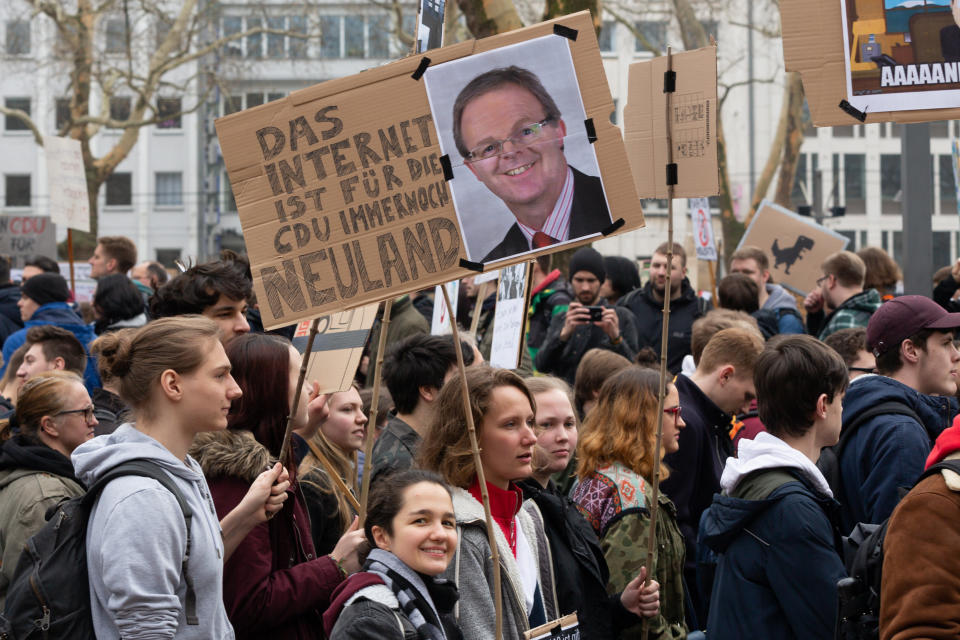 Koeln, Deutschland, 23.03.2019: Demonstration gegen Uploadfilter.