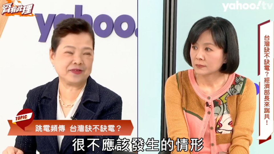 王美花堅稱台灣不缺電。（圖／Yahoo Tv）