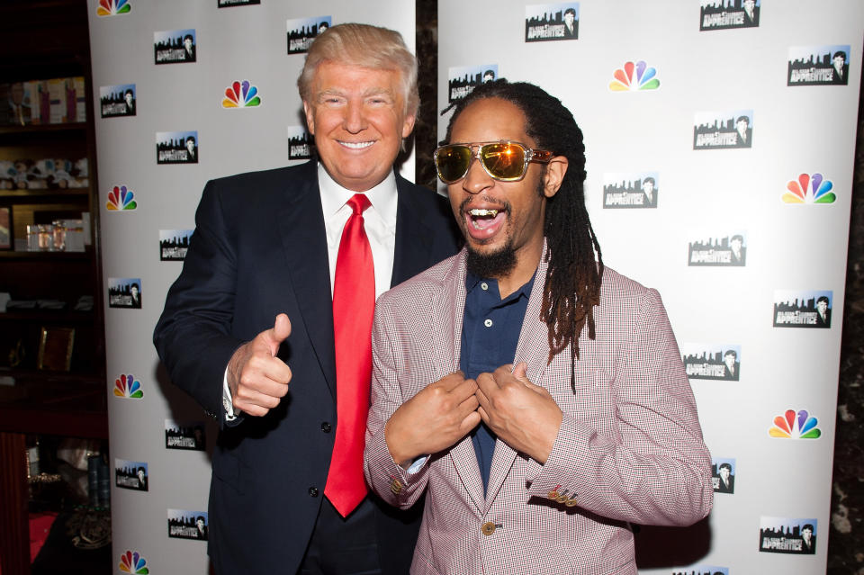 Donald Trump and Lil Jon attend the "All Star Celebrity Apprentice" red carpet event in 2013. (Photo: D Dipasupil via Getty Images)