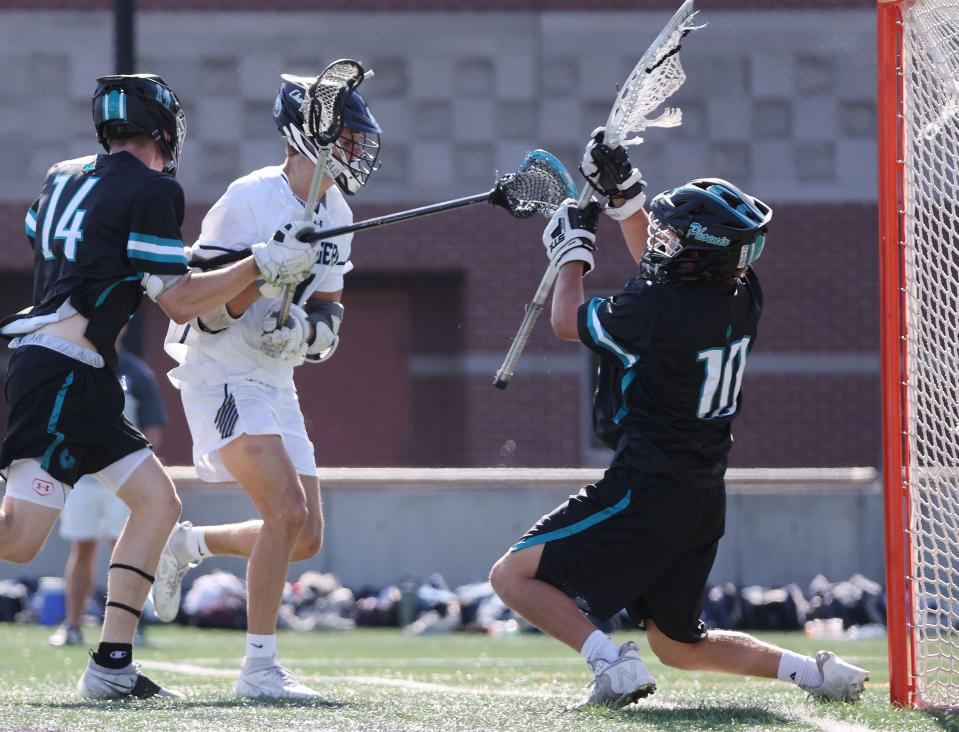 Corner Canyon vs. Farmington in the 6A boys lacrosse state semifinal in Salt Lake City on Wednesday, May 24, 2023. Corner Canyon won 12-0. | Jeffrey D. Allred, Deseret News