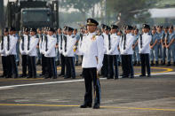 <p>Troops from the RSAF’s commands participating in a parade preview on 28 August. (PHOTO: Dhany Osman / Yahoo News Singapore) </p>