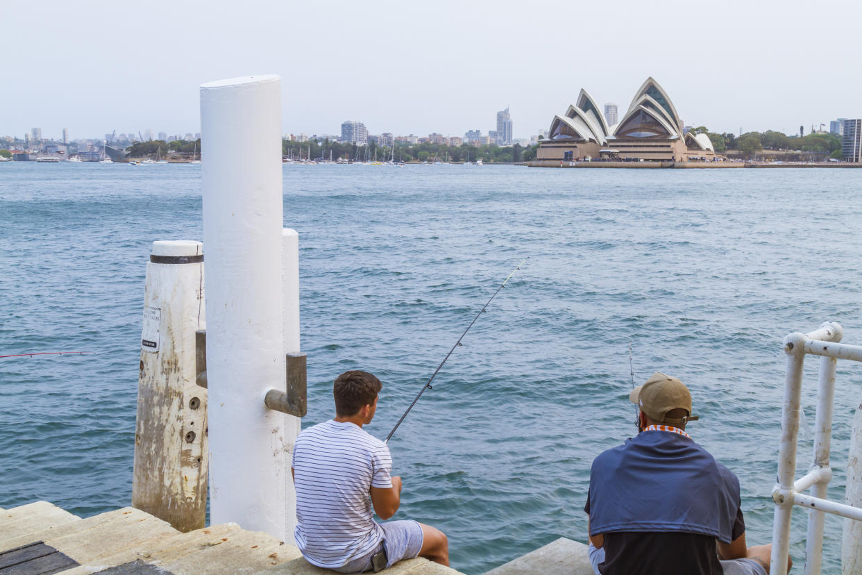 Der Hafen von Sydney bietet eine tolle Kulisse fürs Angeln - und die Option auf außergewöhnliche Fänge (Symbolbild: Getty Images)