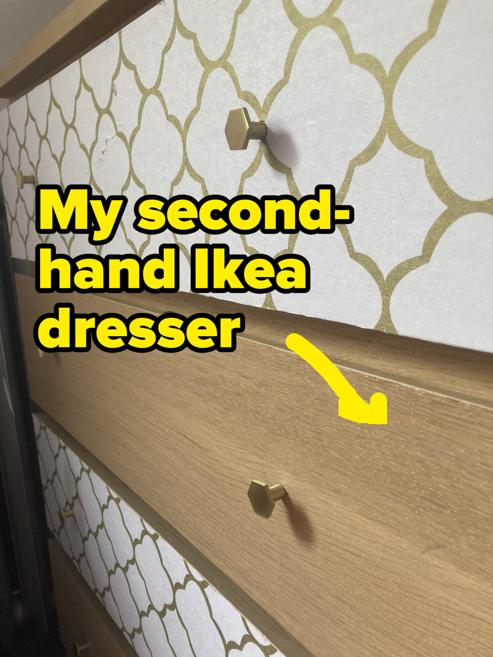 A dresser of drawers from Ikea.