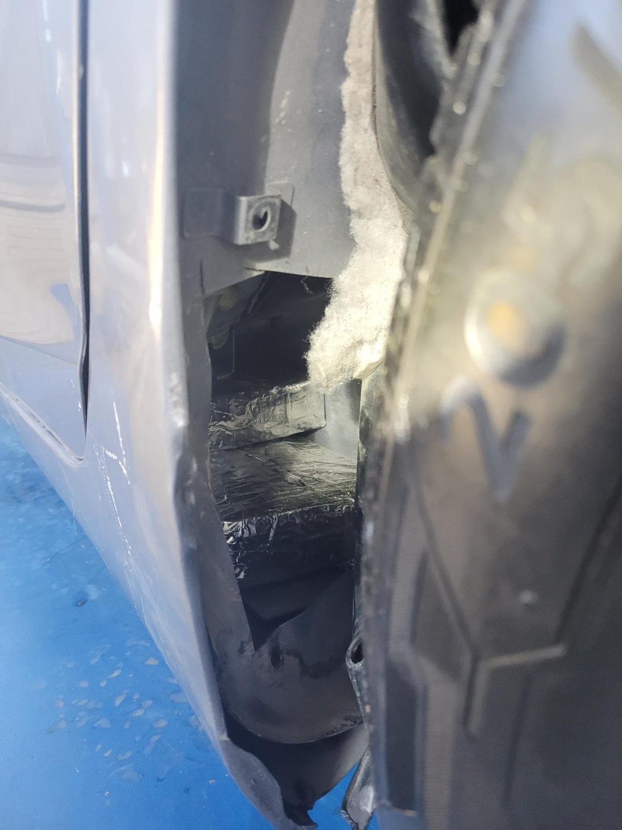 U.S. Custom and Border Protection officers seized 42.5 pounds of cocaine hidden in the rocker panels of the car April 30, 2024, at the Bridge of the Americas port of entry.
