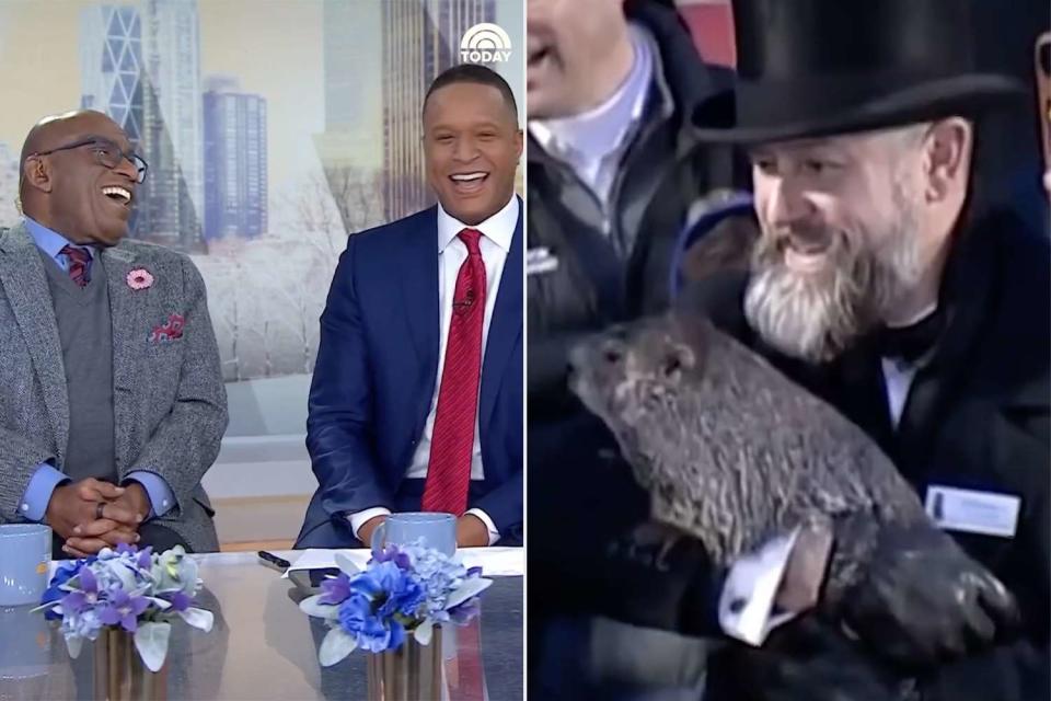 <p>Today Show/ Instagram</p> Craig Melvin and Al Roker and Punxsutawney Phil 