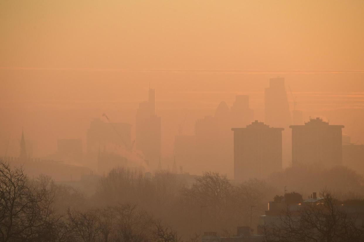 Sunrise: Pollution lingered over London on Tuesday morning: Jeremy Selwyn