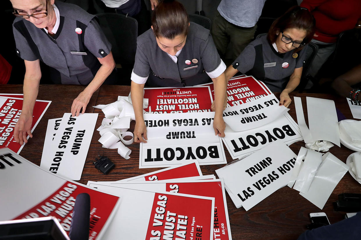 The Culinary Workers Union waged a boycott against the Trump International Hotel amid a labor dispute in 2016. (Photo: Yahoo News Photo Staff)