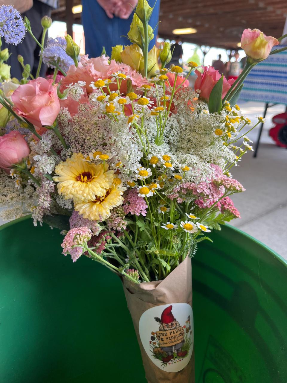 The Farm & Fiddle sell bouquets of flowers from their farm in Fly, Tennessee, in Santa Fe area of Maury County, at various farmers markets, including the Columbia Farmers Market at Riverside Park on Saturday mornings until noon.