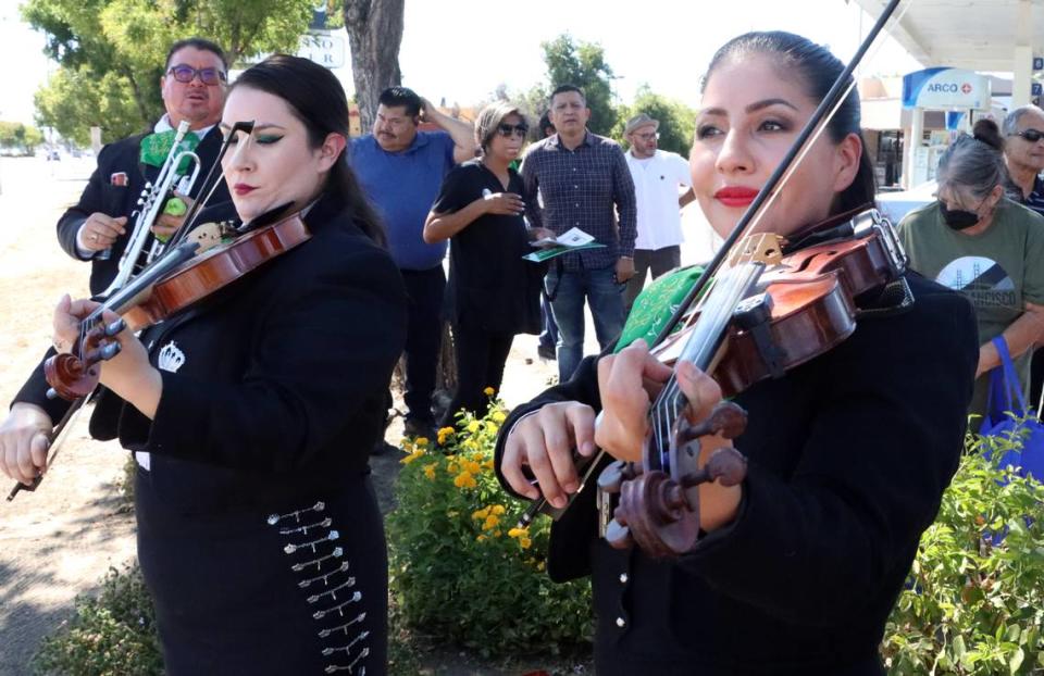 Mariachi Nuevo Rubi of Visalia performed at the July 26, 2024 celebration of Cesar Chavez Boulevard in southeast Fresno.