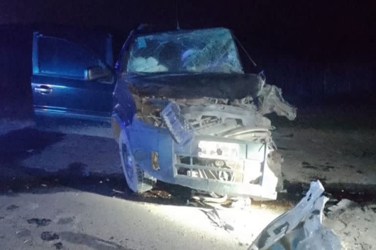 Así quedó el auto de la víctima tras el fuerte impacto