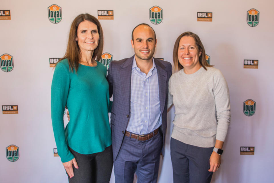 Carrie Taylor (left) is joining Landon Donovan's staff with the USL side San Diego Loyal, while former USWNT star Shannon MacMillan (right) and other women have various roles in the franchise. (David Norris/San Diego Loyal)