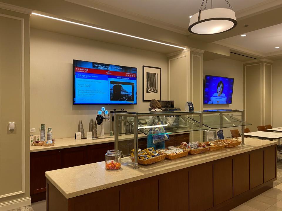 the dining area of the lounge