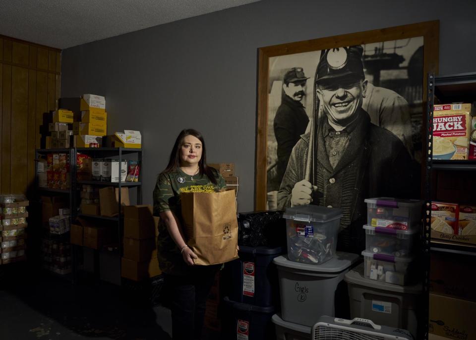 Haeden Wright is head of the women's auxiliary for the Brockwood miners strike. The UMWA Auxiliary operates the strike pantry to help support UMWA families on strike.