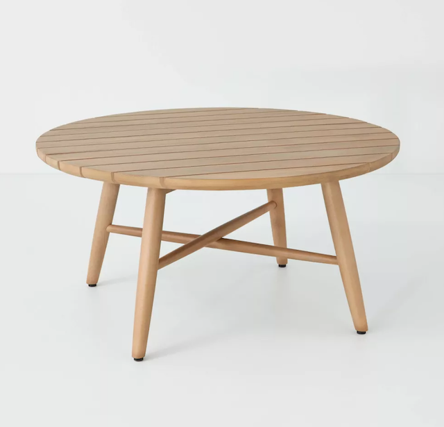 Hearth & Hand with Magnolia Slat Wood Outdoor Round Coffee Table