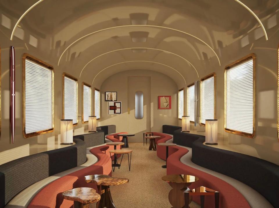Eine Nacht in dem Luxuszug kostet zwischen 6.600 und 25.000 Euro. - Copyright: Rendering Orient Express La Dolce Vita by Dimorestudio