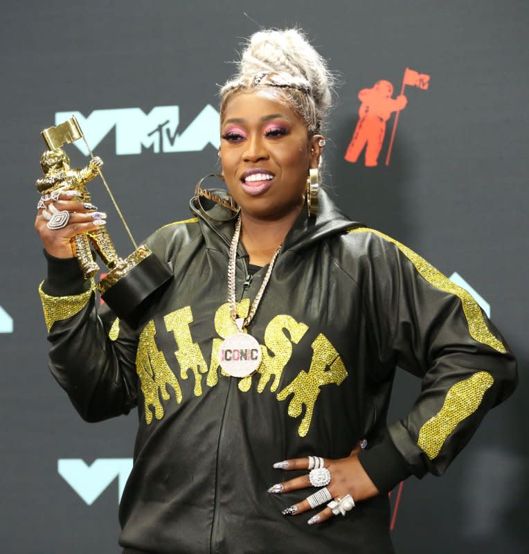Missy Elliott poses for photos during the 36th annual MTV Video Music Awards at the Prudential Center in Newark, N.J., on August 26, 2019. The rapper turns 53 on July 1. File Photo by Monika Graff/UPI